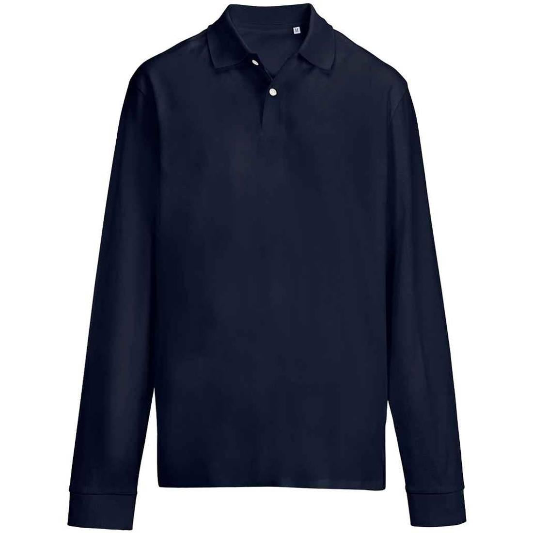 French Navy - Front - SOLS Unisex Adult Pique Long-Sleeved Polo Shirt