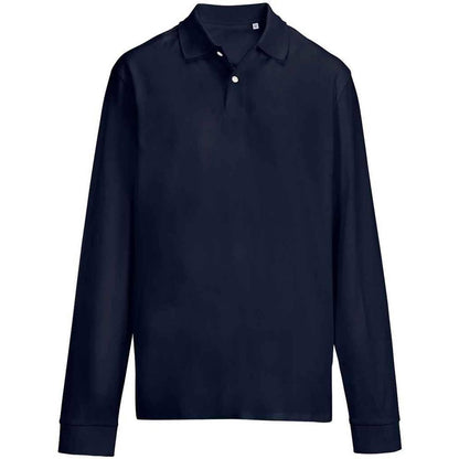 French Navy - Front - SOLS Unisex Adult Pique Long-Sleeved Polo Shirt