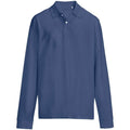 Denim - Front - SOLS Unisex Adult Pique Long-Sleeved Polo Shirt