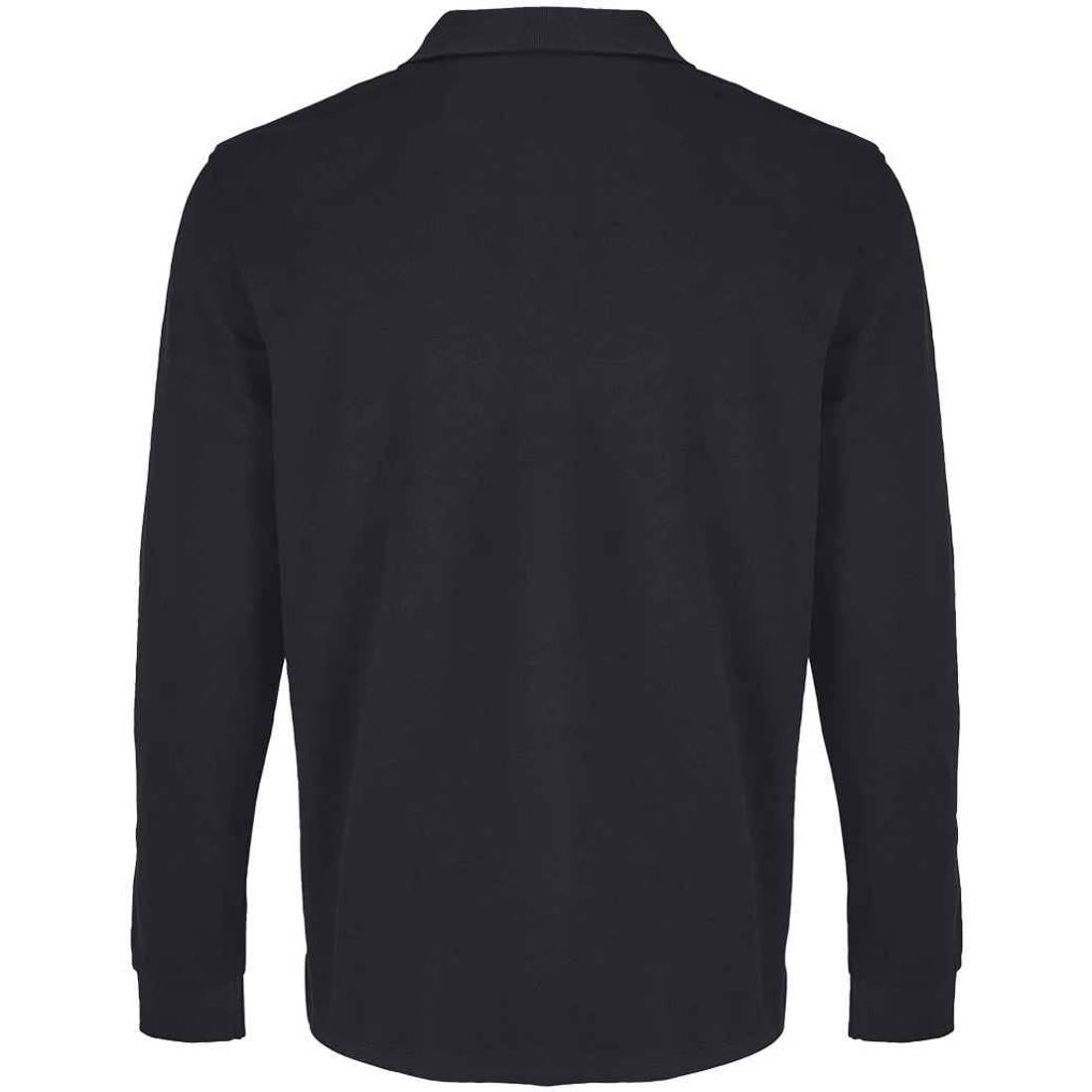 Black - Back - SOLS Unisex Adult Pique Long-Sleeved Polo Shirt