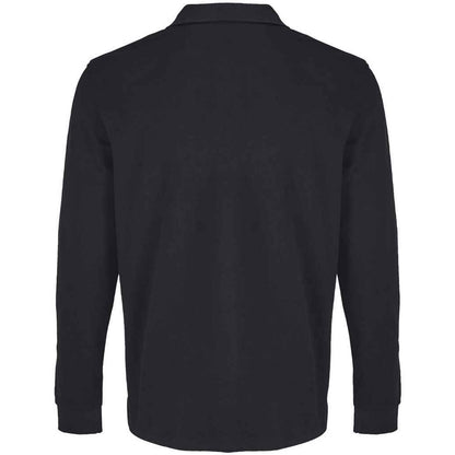 Black - Back - SOLS Unisex Adult Pique Long-Sleeved Polo Shirt