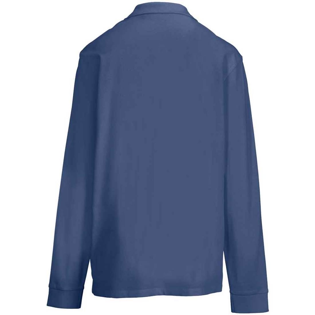 Denim - Back - SOLS Unisex Adult Pique Long-Sleeved Polo Shirt