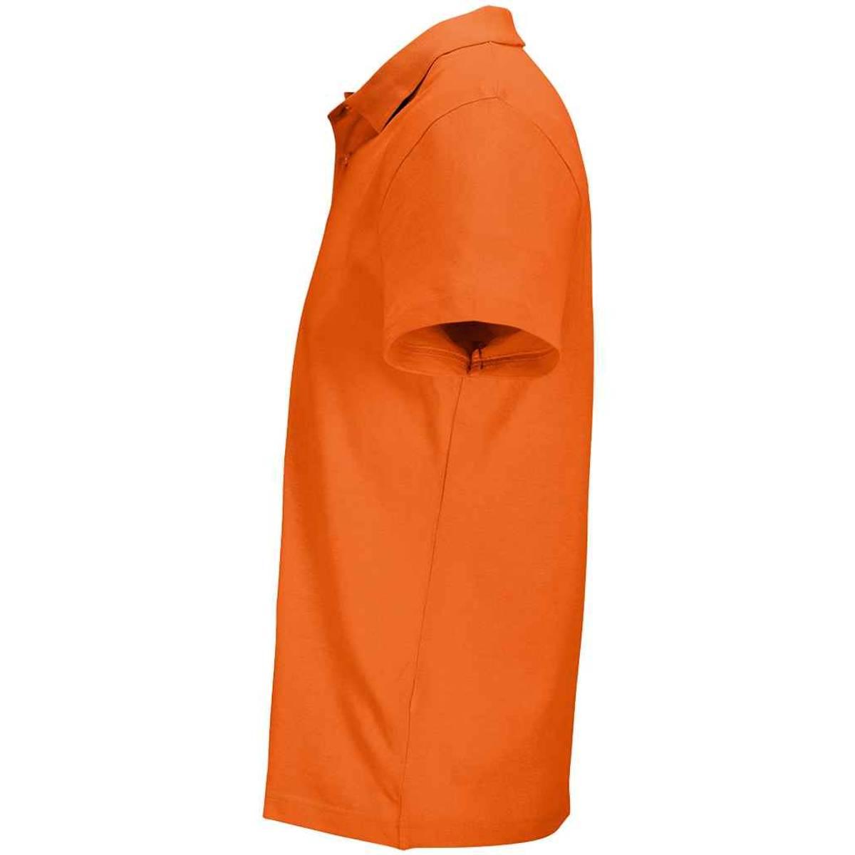Orange - Side - SOLS Unisex Adult Pulse Pique Polo Shirt
