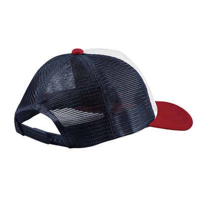 Navy-Red - Back - Beechfield Retro 5 Panel Trucker Cap