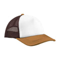 Chocolate-Dark Amber - Front - Beechfield Retro 5 Panel Trucker Cap