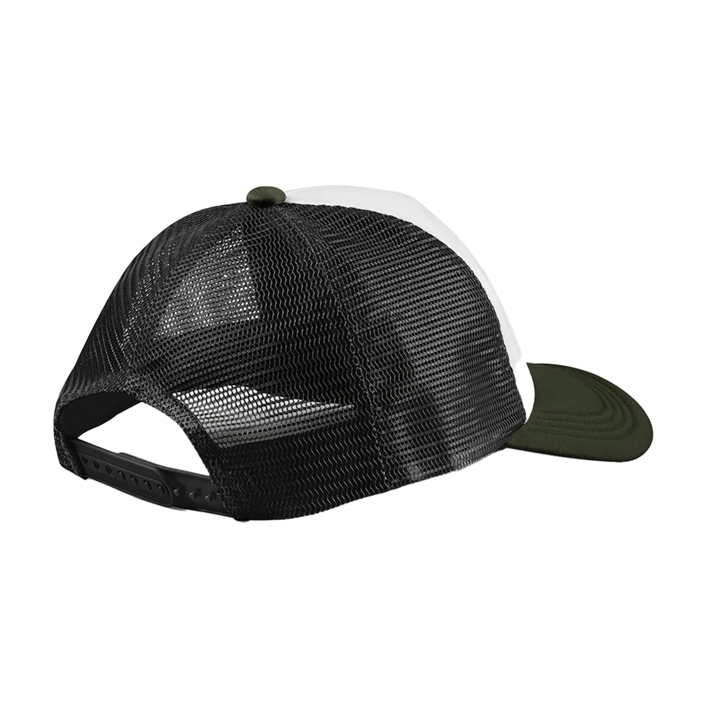 Black-Dark Olive - Back - Beechfield Retro 5 Panel Trucker Cap