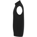 Black - Side - Henbury Mens Plain Full Zip Sleeveless Gilet