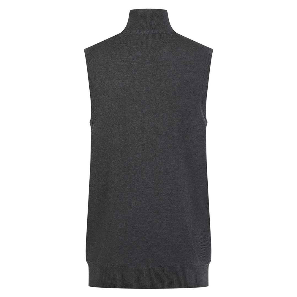 Grey Marl - Back - Henbury Mens Plain Full Zip Sleeveless Gilet