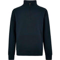 Navy - Front - Kustom Kit Mens Pique Quarter Zip Relaxed Fit Sweatshirt