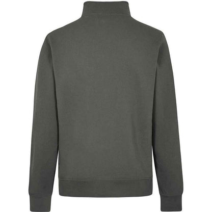 Dark Grey - Back - Kustom Kit Mens Pique Quarter Zip Relaxed Fit Sweatshirt