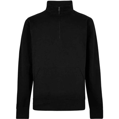 Black - Front - Kustom Kit Mens Pique Quarter Zip Relaxed Fit Sweatshirt
