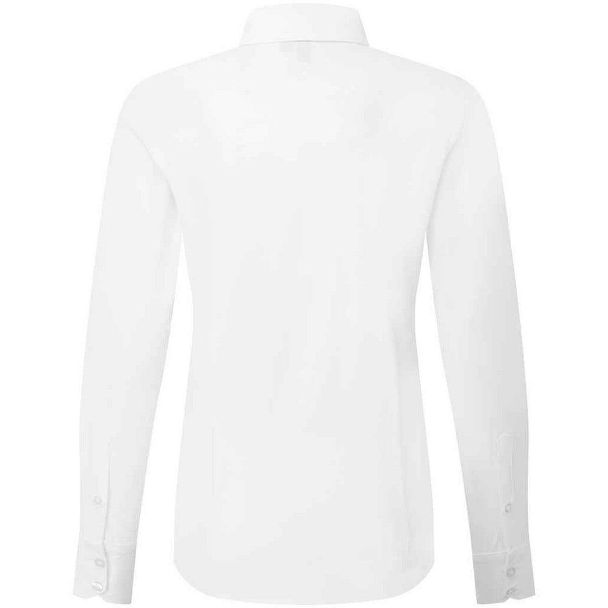 White - Back - Premier Womens-Ladies Recyclight Poplin Long-Sleeved Shirt