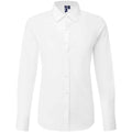 White - Front - Premier Womens-Ladies Recyclight Poplin Long-Sleeved Shirt