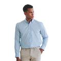 Light Blue - Back - Henbury Mens Cotton CoolPlus Long-Sleeved Formal Shirt