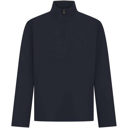 Navy - Front - Front Row Mens Pique Quarter Zip Sweatshirt