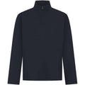 Navy - Front - Front Row Mens Pique Quarter Zip Sweatshirt