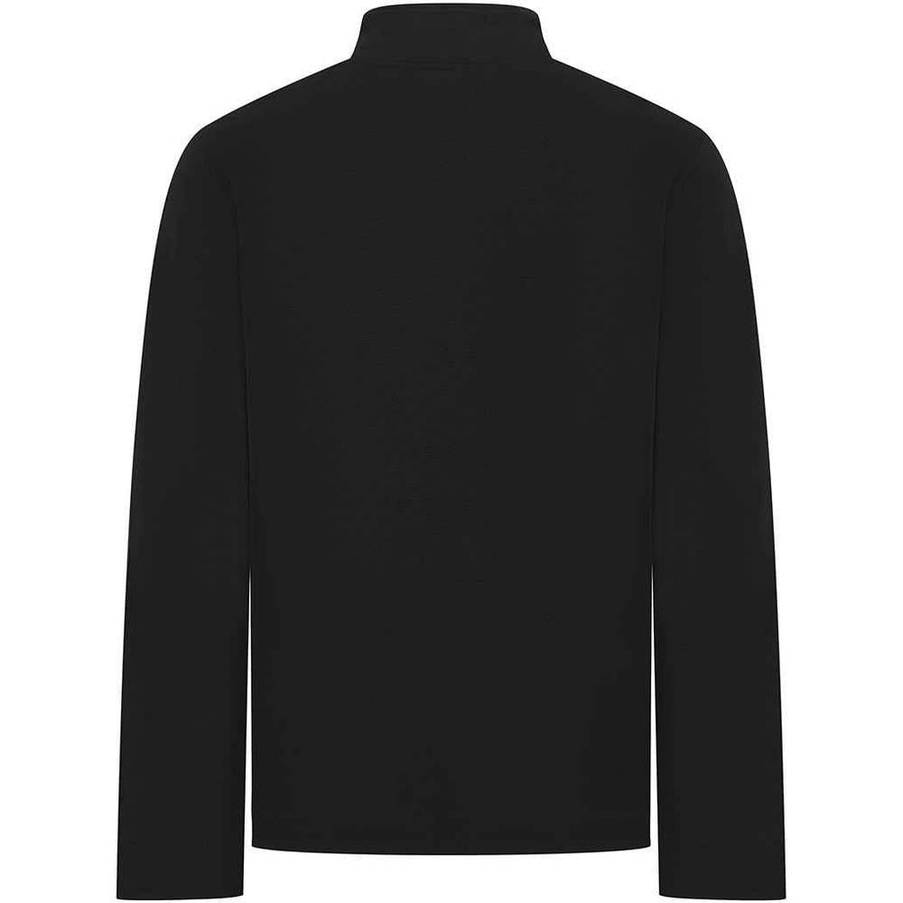 Black - Back - Front Row Mens Pique Quarter Zip Sweatshirt