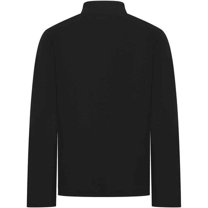 Black - Back - Front Row Mens Pique Quarter Zip Sweatshirt