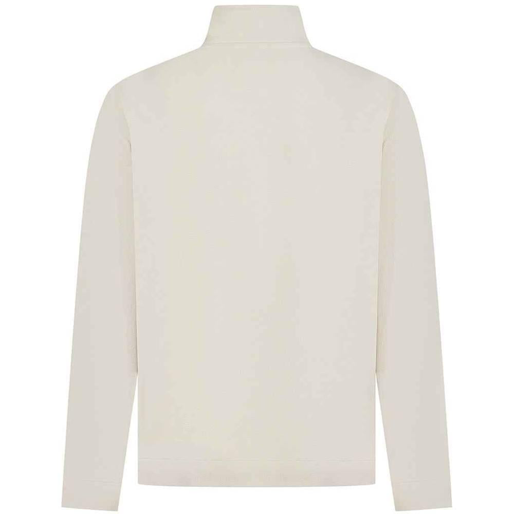 Natural - Back - Front Row Mens Pique Quarter Zip Sweatshirt