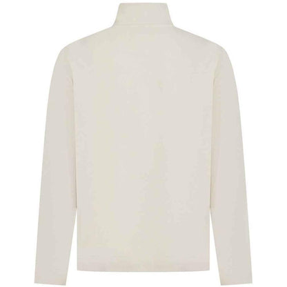 Natural - Back - Front Row Mens Pique Quarter Zip Sweatshirt