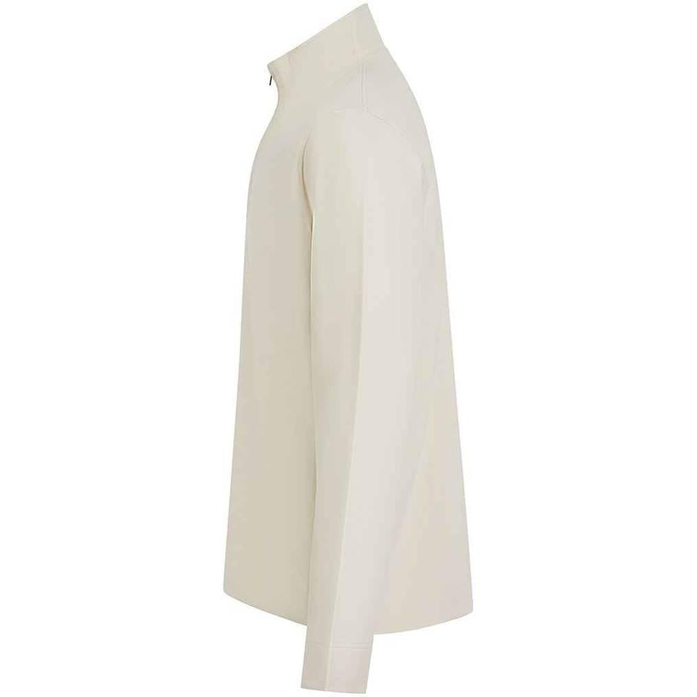 Natural - Side - Front Row Mens Pique Quarter Zip Sweatshirt