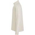 Natural - Side - Front Row Mens Pique Quarter Zip Sweatshirt