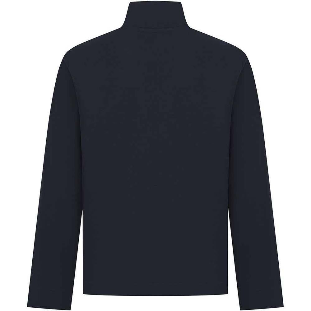 Navy - Back - Front Row Mens Pique Quarter Zip Sweatshirt