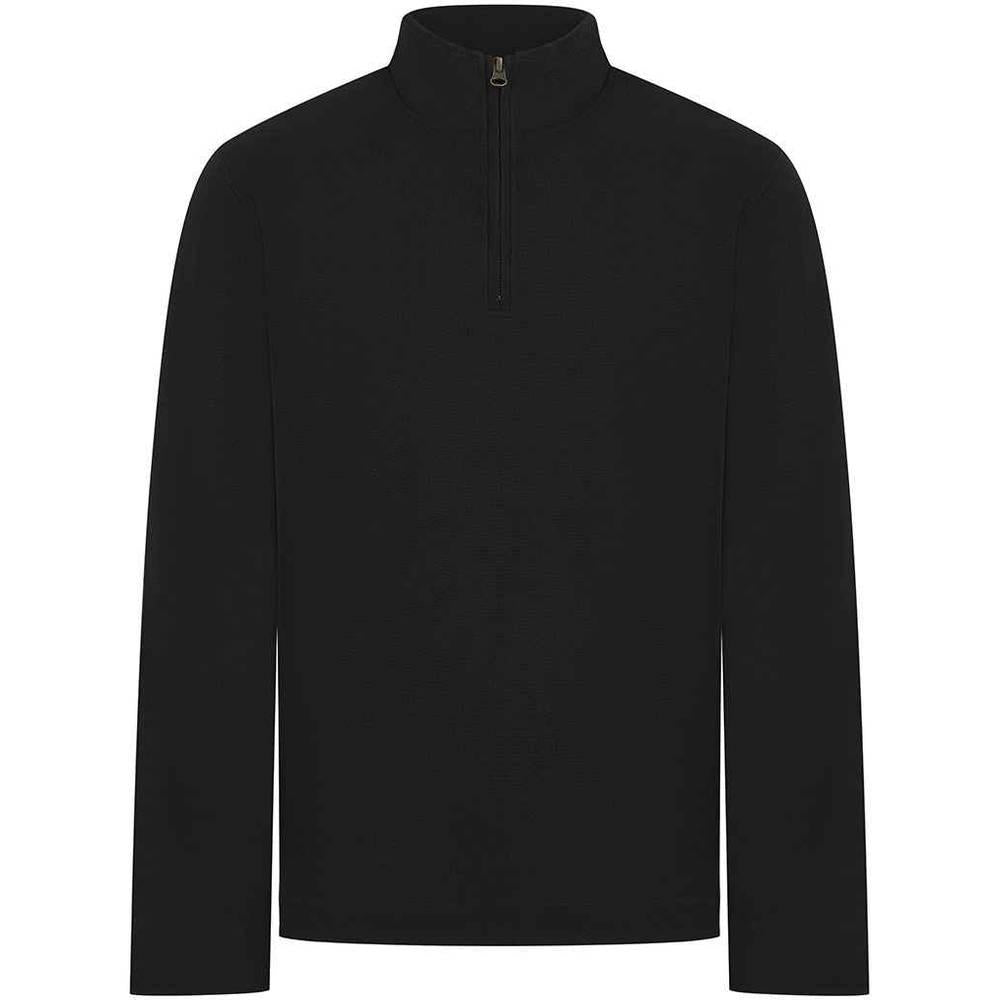 Black - Front - Front Row Mens Pique Quarter Zip Sweatshirt