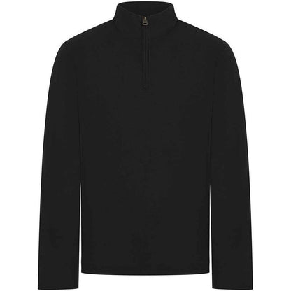 Black - Front - Front Row Mens Pique Quarter Zip Sweatshirt