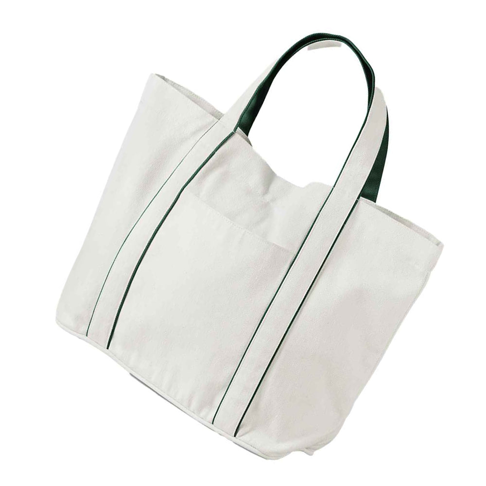 Soft White-Bottle Green - Back - Westford Mill Courtside Tote Bag