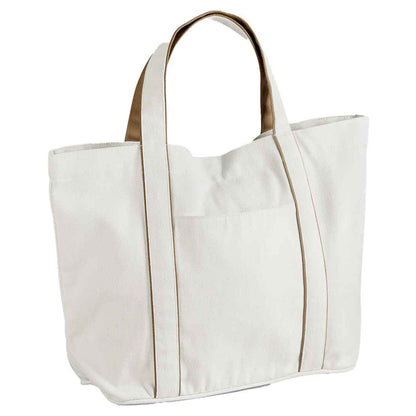 Soft White-Caramel - Front - Westford Mill Courtside Tote Bag