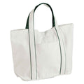 Soft White-Bottle Green - Front - Westford Mill Courtside Tote Bag
