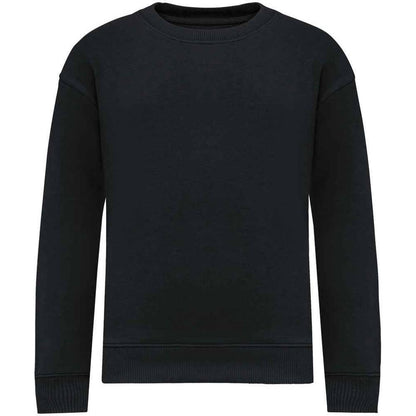Black - Front - Native Spirit Childrens-Kids Round Neck Oversized Sweatshirt