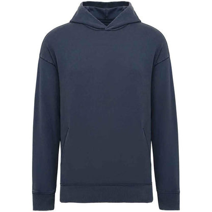 Washed Navy - Front - Native Spirit Unisex Adult Washed Oversized Hoodie