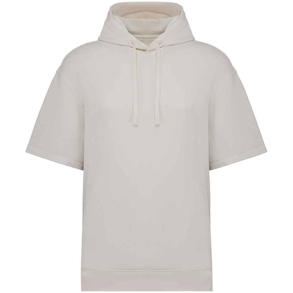 Ivory - Front - Native Spirit Unisex Adult French Terry Short-Sleeved Hoodie