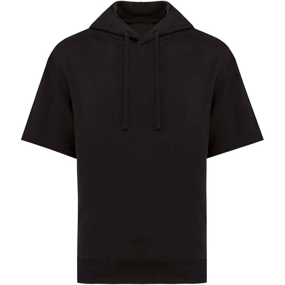 Black - Front - Native Spirit Unisex Adult French Terry Short-Sleeved Hoodie