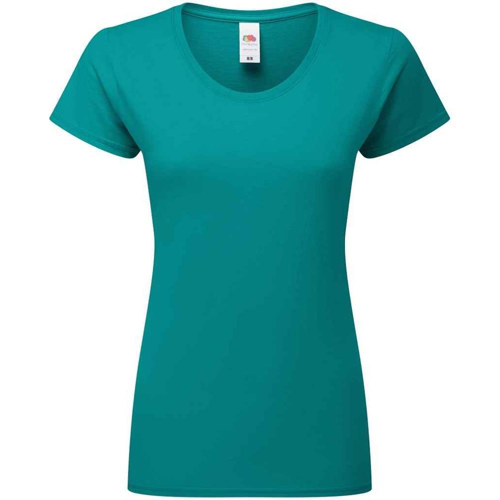 Ocean Teal - Front - Fruit of the Loom Womens-Ladies Iconic 195 T-Shirt