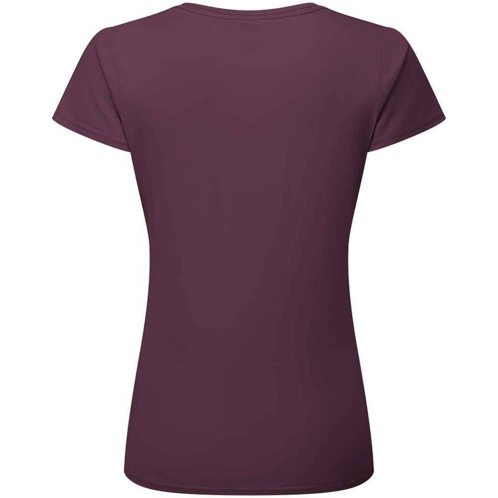 Dark Plum - Back - Fruit of the Loom Womens-Ladies Iconic 195 T-Shirt