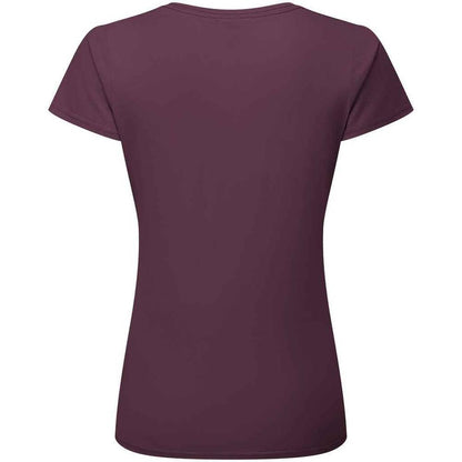 Dark Plum - Back - Fruit of the Loom Womens-Ladies Iconic 195 T-Shirt