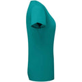 Ocean Teal - Side - Fruit of the Loom Womens-Ladies Iconic 195 T-Shirt