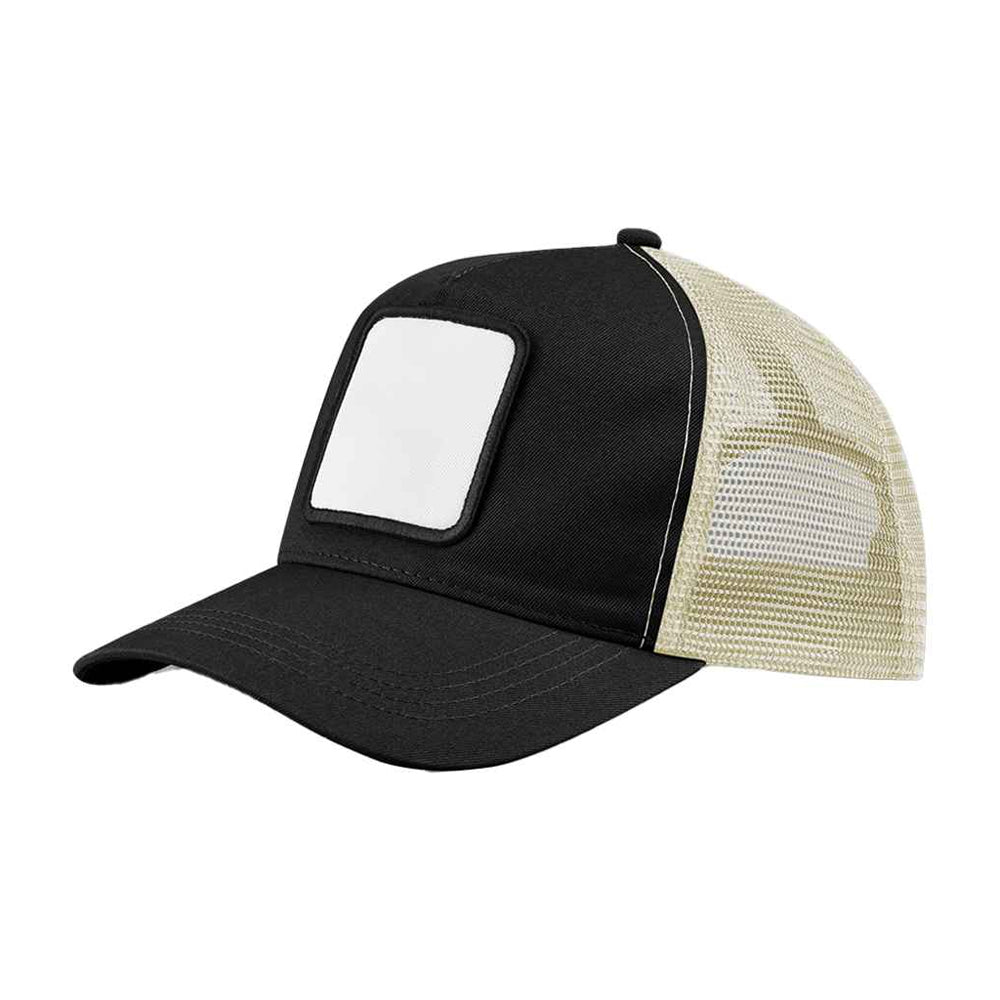Black-Stone - Back - Beechfield Unisex Adult 5 Panel Appliqué Patch Trucker Cap