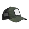 Olive Green-Black - Front - Beechfield Unisex Adult 5 Panel Appliqué Patch Trucker Cap