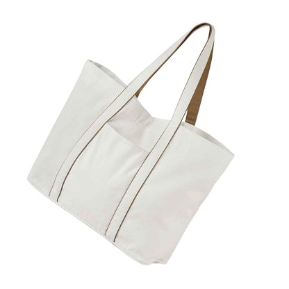 Soft White-Caramel - Back - Westford Mill Large Tote Bag