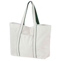 Soft White-Bottle Green - Back - Westford Mill Large Tote Bag