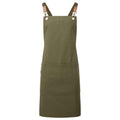 Olive Green - Front - Premier Cross Back Clip Bib Apron