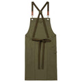 Olive Green - Back - Premier Cross Back Clip Bib Apron