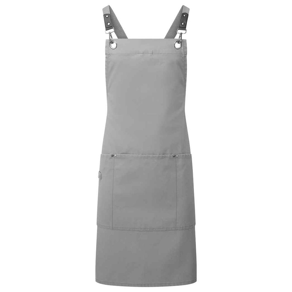 Dark Grey - Front - Premier Cross Back Clip Bib Apron