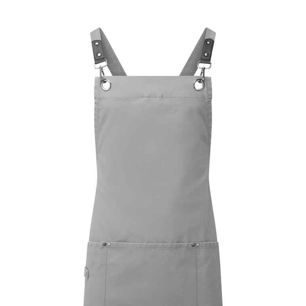 Dark Grey - Back - Premier Cross Back Clip Bib Apron