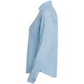 Light Blue - Side - Henbury Womens-Ladies Cotton CoolPlus Long-Sleeved Formal Shirt