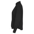 Black - Side - Henbury Womens-Ladies Cotton CoolPlus Long-Sleeved Formal Shirt